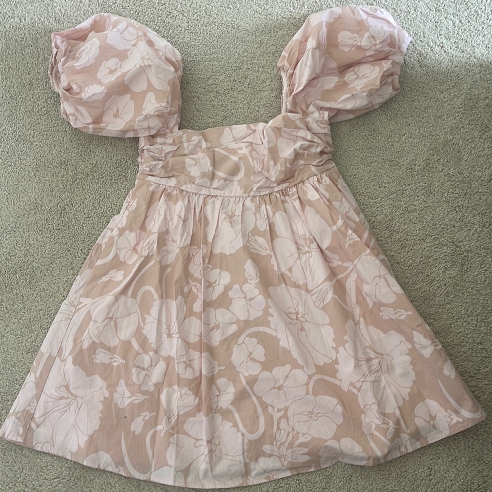 NWT size 8 J.crew Crew dress. Tan and maybe flowers with zip closure
